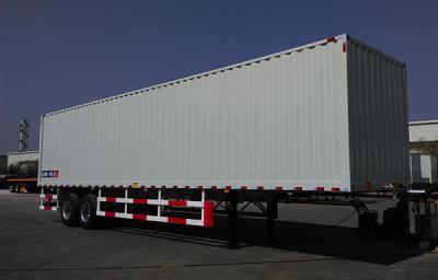 China Flatbed Utility Cargo Van Trailer High Strength Container Hauler Trailer Double Axles for sale