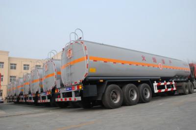 China 3 Axle Fuel Tank Trailer Air Suspension Single Tyre 425 / 65R22.5 Fuel Truck Trailer for sale