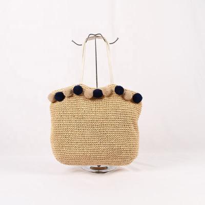 China Other 20202 fashion handbag vellum paper high quality summer woven braid straw beach bag tote for sale