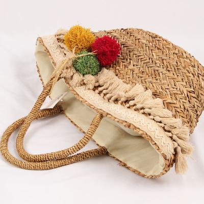 China Fashion Waterproof Style Straw Beach Natural Material Handmade Bag For Lady for sale