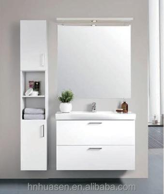 China Modern European Design Smooth Mirrored Vanity Cabinet With Side Cabinet for sale