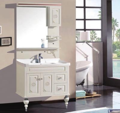 China CLASSIC PVC cabinet for bathroom with basin HS-8011 Vanity Cabinet Set for sale