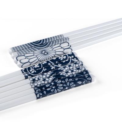 China CLASSIC Custom Chinese Porcelain Japanese Korean style Chopsticks  Ceramic Chopsticks Set with flower pattern for sale