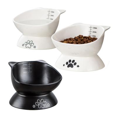 China Sustainable Lovely elevated raised cat bowl pet bowls and feeders ceramic water bowl for sale