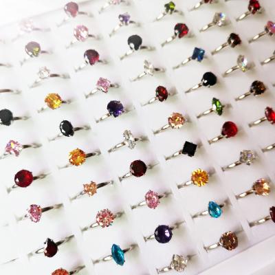 China Fashion PUSHI wholesale fashion women's rings jewelery new design ring index finger zircon ring simple open mix volume for sale