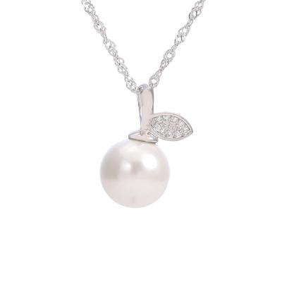 China PUSHI Fashion Apple 925 Simple Silver Bead Necklace Pendant Necklace for sale