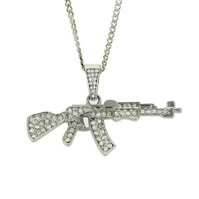 China Wholesale Simple Bohemian Pistol Hip Necklace Gold Men PUSHI Quality Gun Pendant Necklace Best Quality for sale