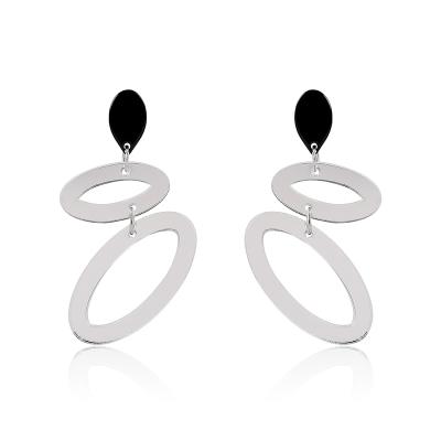 China Fashion Hyperbola PUSHI Acrylic Earrings Long Resin Acetate Geometry Simple Creative White Acrylic Oval Drop Earrings for sale