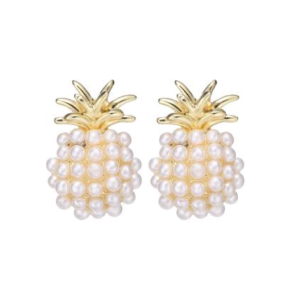 China PUSHI simple style restoring ancient ways fruit series creative earrings fail pineapple earrings female earring for sale