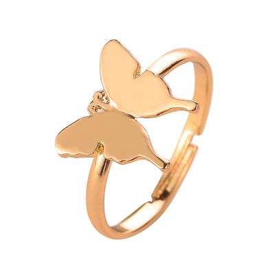 China PUSHI Sweet Ring New and Classic FASHIONABLE Metal Butterfly for Women's Fashion Simple Open Ladies Ring for sale