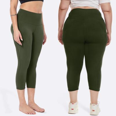 China Women Sports Gym Sports High Waisted Yoga Capris Pants Breathable Eco-friendly Material Yoga Capris Pants With Pockets for sale