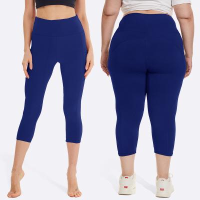 China Good quality plus size breathable high waist inspired new girl yoga pants saxi girl yoga capri pants without panties for sale