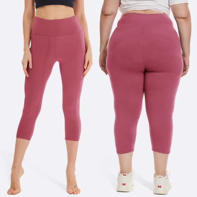 China LOGO Printed Breathable Yoga Tights Custom Size High Plus Size Yoga Soft Material Pink Crimson Capis With Popos On Sale for sale