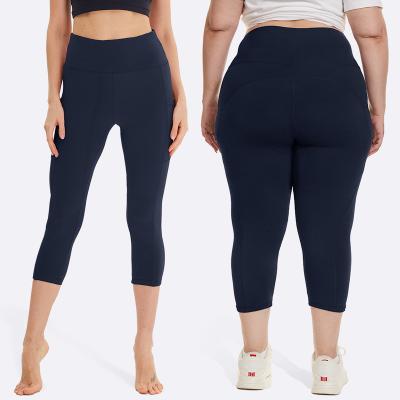 China RTS LOGO Printed High Waist Plus Size Breathable Custom Yoga Cropped Yoga Pants Yoga Pant New Style Capris For Women for sale