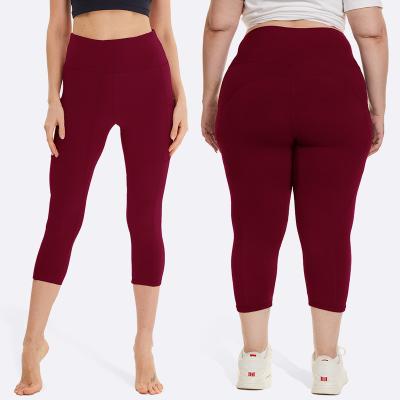 China RTS Breathable Spandex And Polyester Yoga Leggings High Waist Long Custom Logo Printed Yoga Pants No Panties For Women for sale