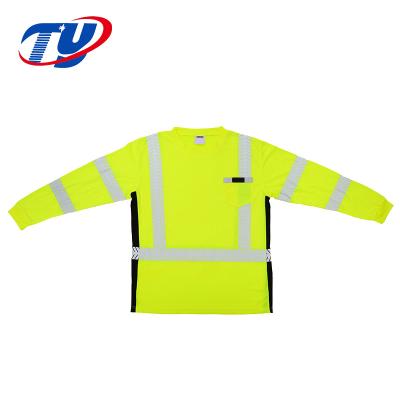 China Knit Or Mesh Visible Fabric Etc Fashion Safety Yellow Reflective T-Shirt the top for sale