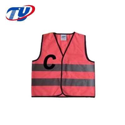 China Knit or mesh fabric child etc. Wear Knitted Reflective Vest Red Safety Vest for sale