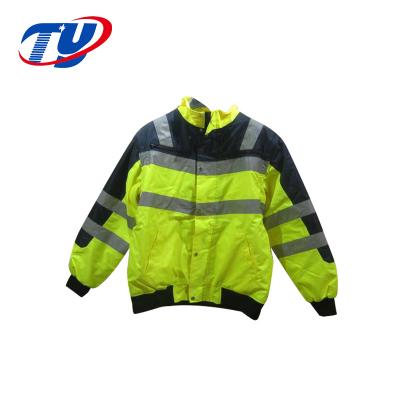 China Cotton Winter Safety Reflective Waterproof Black Jacket for sale