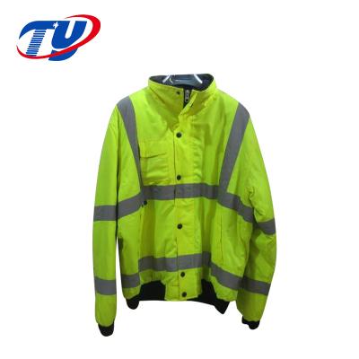 China Yellow Men Windproof Safety Reflective Winter Jacket Coat for sale