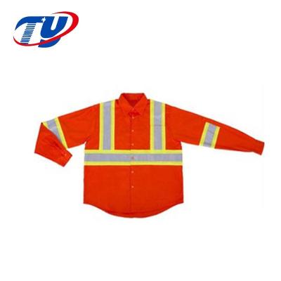 China Yellow Polo Material Cheap Orange Strap Logo Glory Color Tape Feature Navy Long Sleeve Hi Vis Reflective Road Safety Reflective Men T Shirt for sale