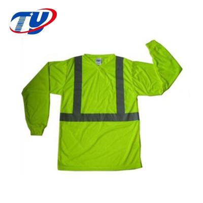 China With Hi Brand Custom High Visibility Safety T-shirt Construction Work Reflective Shirts Hi Namely With Pocket T Shirts With Long Sleeves For Men for sale