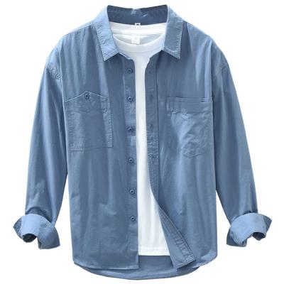 China Autumn Casual Anti-Shrink 100% Cotton With Pockets Shirt Cardigan Sleeve Mens Denim Shirts Long Sleeve Shirts For Men for sale