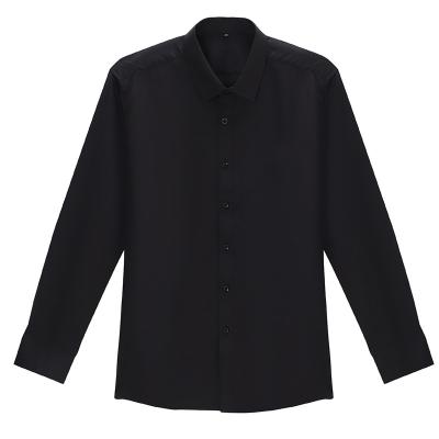 China Autumn Cotton Slim Fit Solid Spring Shirts Sale Luxury Lightweight Warm Breathable Solid Black Professional Shirts for sale