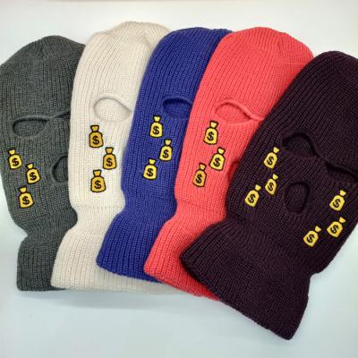 China Wholesale JOINT Knitted Hat Beanie Custom Design Your Own Skimask Balaclava Three Hole Neon Ski Mask for sale