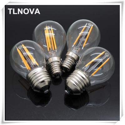 China Residential Whole Sale Cheap Edison Bulb E14 E27 B22 BA15 Gold G45 Filament LED Filament Bulb G45 2W 4W 6W Brass CE Rohs FCC for sale