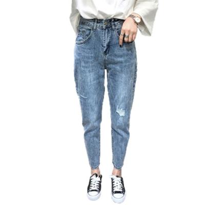 China 2022 new designed QUICK DRY vintage breathable professional women denim pants washed jeans for sale