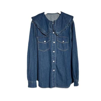 China 2022 Wholesale Women's Button Denim Shirt Jacket QUICK DRY Oversized Design Girls for sale