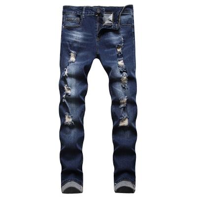 China 2022 New Custom Men's Breathable Clothing Pants Designer Ripped Stacked Plus Size Mens Jeans for sale