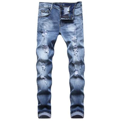 China 2022 New Custom Men's Clothing Cargo Jeans Pants Denim Cotton Breathable Blue Ripped Looser Size Mens Jeans for sale