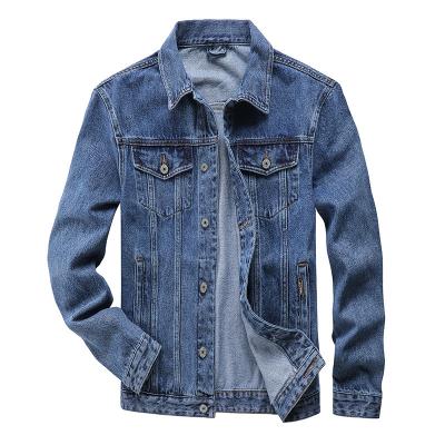 China New OEM Breathable Jeans Fade Wash Men Coat Denim Solid Single Breasted Mens Lattice Jacket for sale