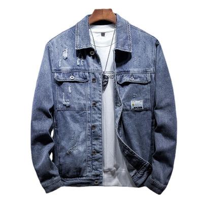 China OEM Breathable Custom High Quality Factory Wholesale Design Ripped Distress Plus Size Denim Single Breasted Mens Jackets for sale