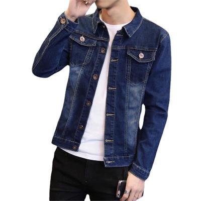 China Factory wholesale custom made men's denim jacket breathable dark blue sports clothing casual thin lattice for men for sale