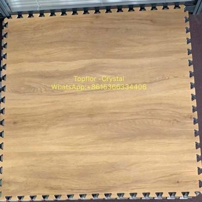 China Gymnasium Yard/Classroom/Store/Office/Bar/Supermarket Interlocking PVC Tile For Commercial Gym Yard LVT Flooring for sale