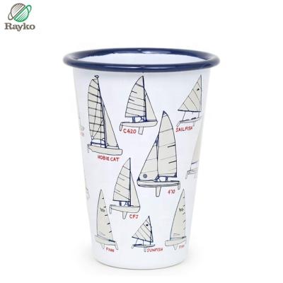 China Wholesale Stainless Steel Trend Cup Viable High Quality Enamel New Custom Logo And Pattern 12 Ounce Rim Te koop