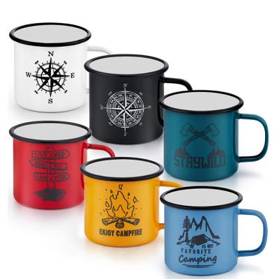 中国 500ML and 350ML Watercolor Christmas Enamel Travel Mug Sustainable Enamel Cup Durable Beverage Mug Unbreakable 販売のため