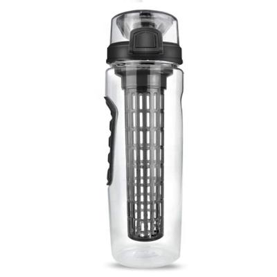 China Sustainable Plastic Bottle With Water Juice And Infuser Drinks, With Big Hand Handle 800ml With Motivational Time Marker Plastic Bottle à venda