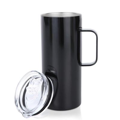 中国 Sustainable Stainless Steel Drinking Tumbler With Handle And 17 Oz Double Wall Lip Insulated Matte Mug Color Print 販売のため