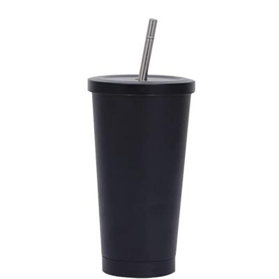 中国 Viable White Black Rose Stainless Steel Tumbler With Stainless Steel Straw 500ml Wholesale Cup Accept Custom Color And Printing Designs 販売のため