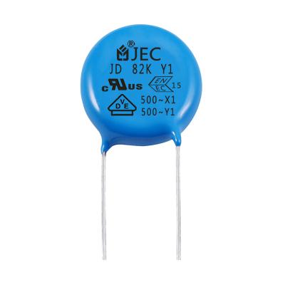 China High Quality Office Equipment EMI Suppression Filtering 500V Y1 Safety Capacitor Y1 Ceramic Capacitor Y5P-Y1-82K-500V for sale