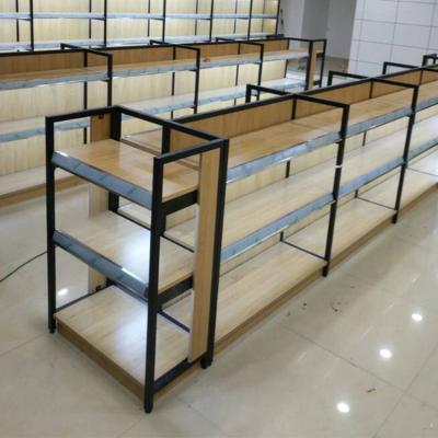 China 1) Supermarket 2)stores grocery wood and steel display rack used for retail store sale for sale