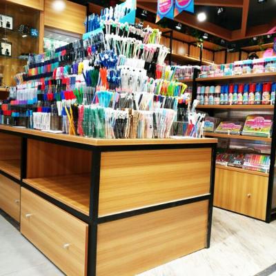 China 1) Supermarket 2)shops steel and wooden combined shelf stationery display rack for supermarket or store for sale