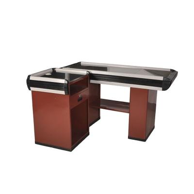 China Mobile Steel Material Cashier Counter Table Checkout Counter for sale