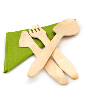 China Factory Price Disposable Disposable Wood Knife Fork Spoon Birch Cutlery Biodegradable Cutlery Set for sale