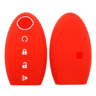 China Durable Silicone Car Key Case Remote FOB Cover For Nissan Qashqai Micra X-Trail Qashqai Livina Sylphy Tiida 4 Button For Nissan Teana for sale