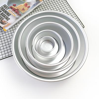 China Premium Stocked Baking Tools Round Aluminum Cake Making Mold Bakeware Multisizes Detachable Cake Pan Mold for sale