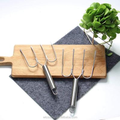 China Strong Stocked Stainless Steel BBQ Turkey Turkey Rack Pork Steak Rack Barbecue Turkey Serving Fork For Wedding Home Party for sale